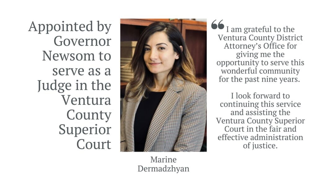 Marine Dermadzhyan Appointed by Governor Newsom to be Superior Court Judge