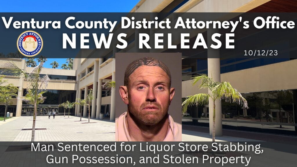 Man Sentenced for Liquor Store Stabbing, Gun Possession, and Stolen Property