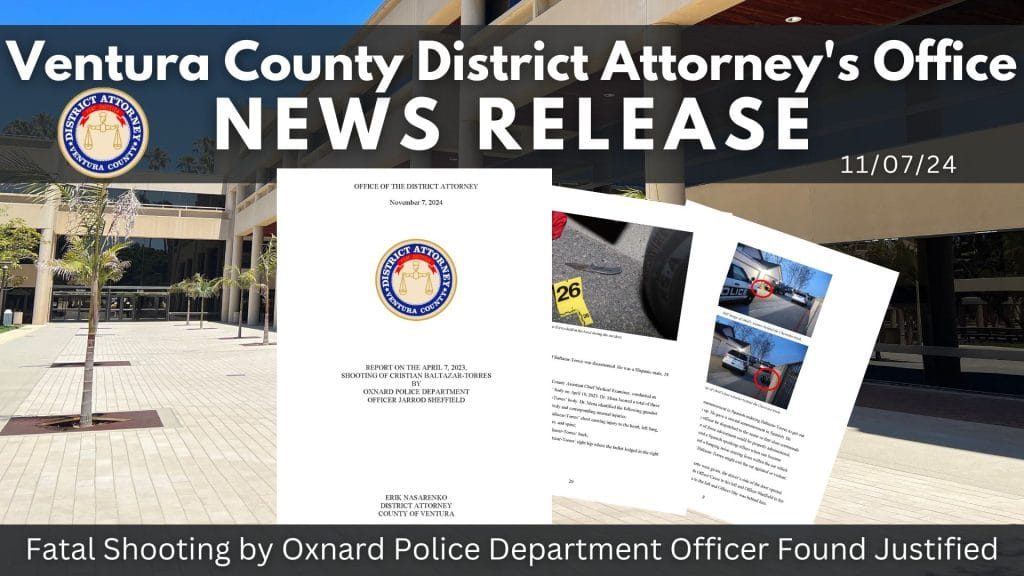 Fatal Shooting by Oxnard Police Department Officer Found Justified