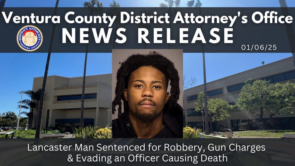 Lancaster Man Sentenced for Robbery, Gun Charges & Evading an Officer Causing Death