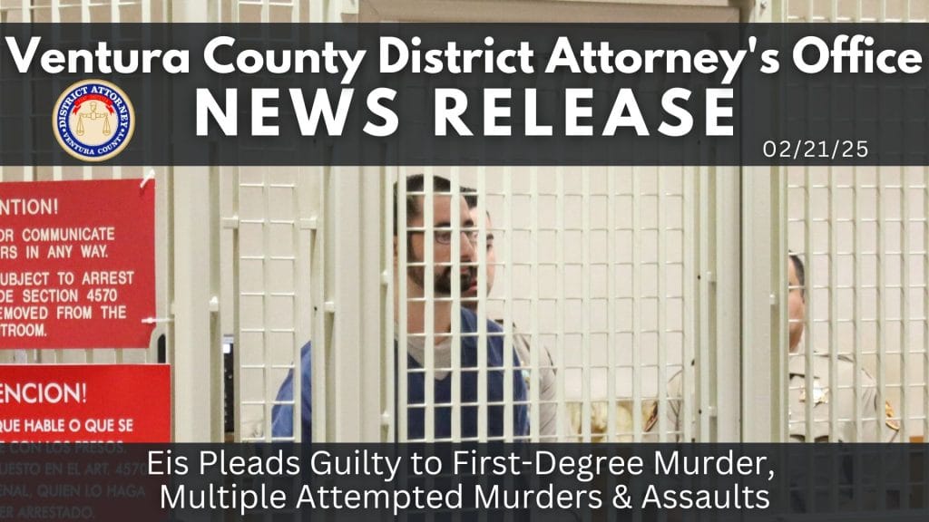 Eis Pleads Guilty to First-Degree Murder, Multiple Attempted Murders & Assaults