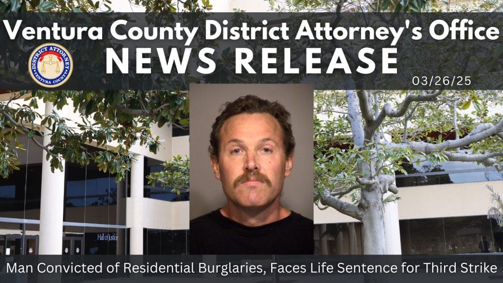 Man Convicted of Residential Burglaries, Faces Life Sentence for Third Strike