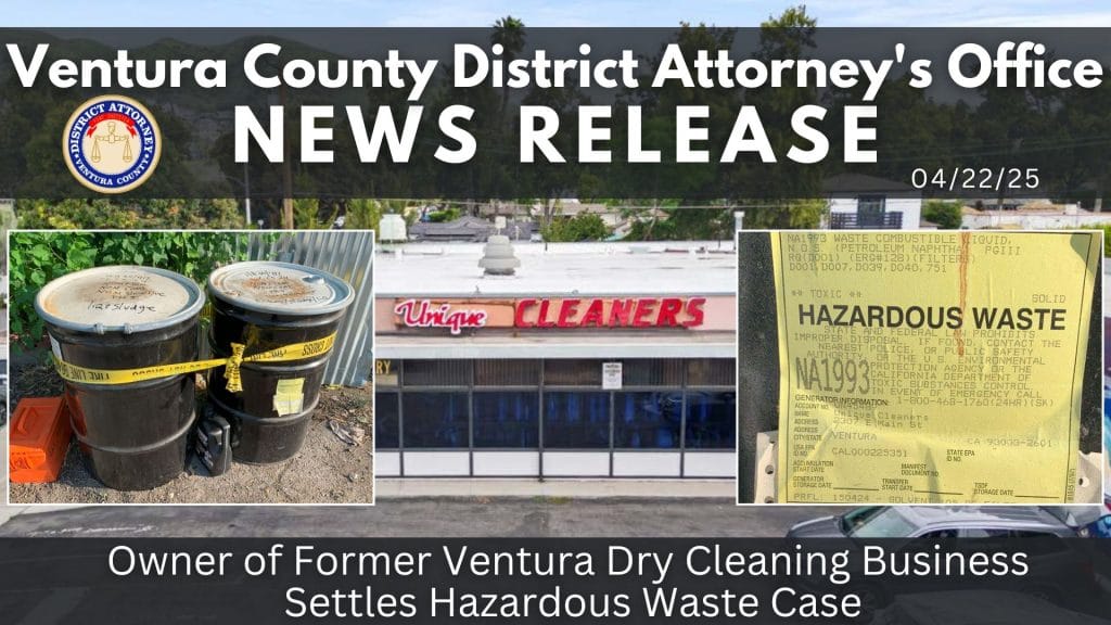 Owner of Former Ventura Dry Cleaning Business Settles Hazardous Waste Case