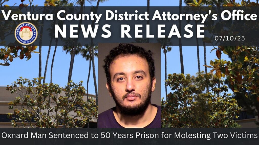 Oxnard Man Sentenced to 50 Years Prison for Molesting Two Victims