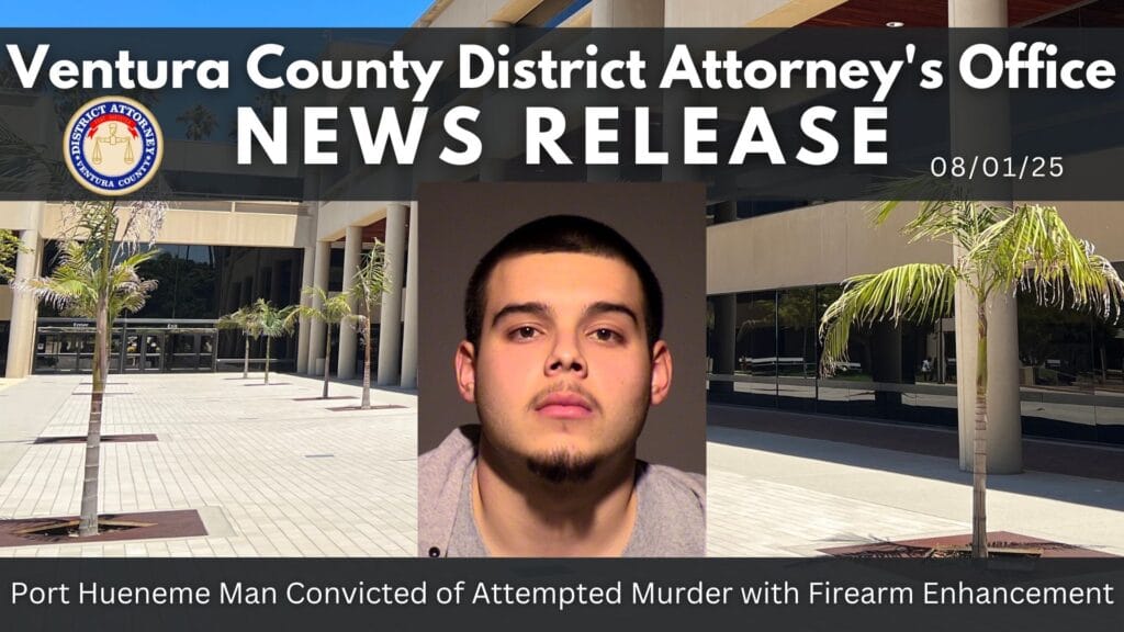 Port Hueneme Man Convicted of Attempted Murder with Firearm Enhancement