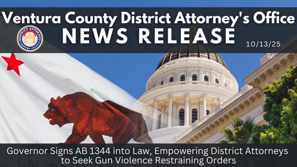 Governor Signs AB 1344 into Law, Empowering District Attorneys to Seek Gun Violence Restraining Orders