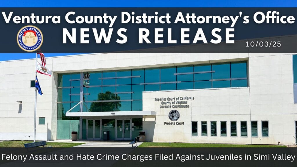 Felony Assault and Hate Crime Charges Filed Against Juveniles in Simi Valley