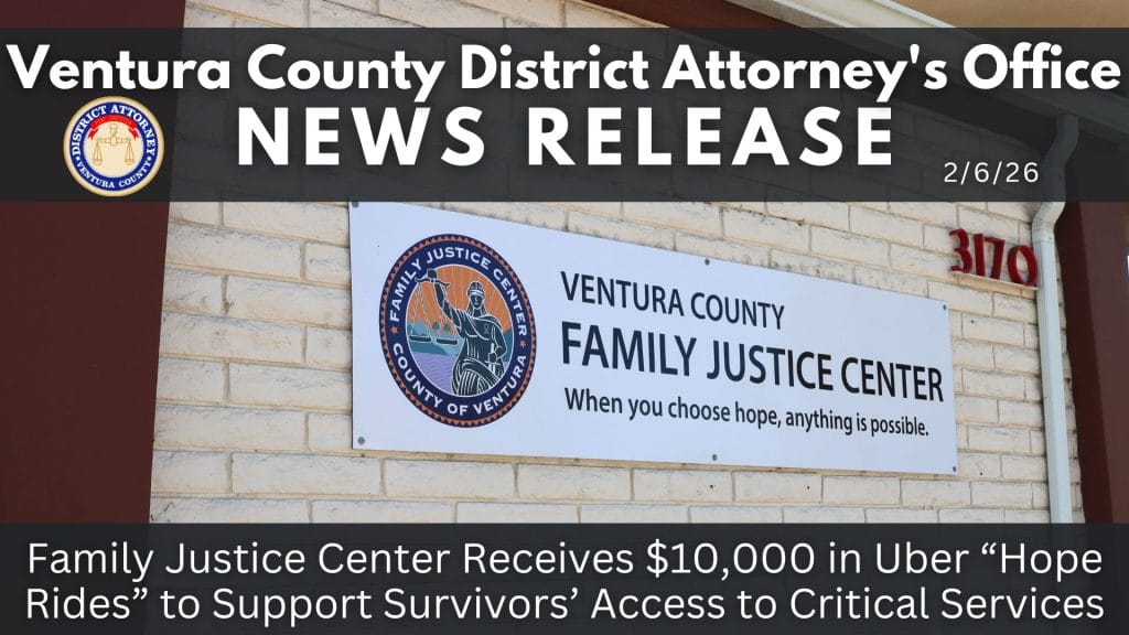 Ventura County Family Justice Center Receives $10,000 in Uber “Hope Rides” to Support Survivors’ Access to Critical Services