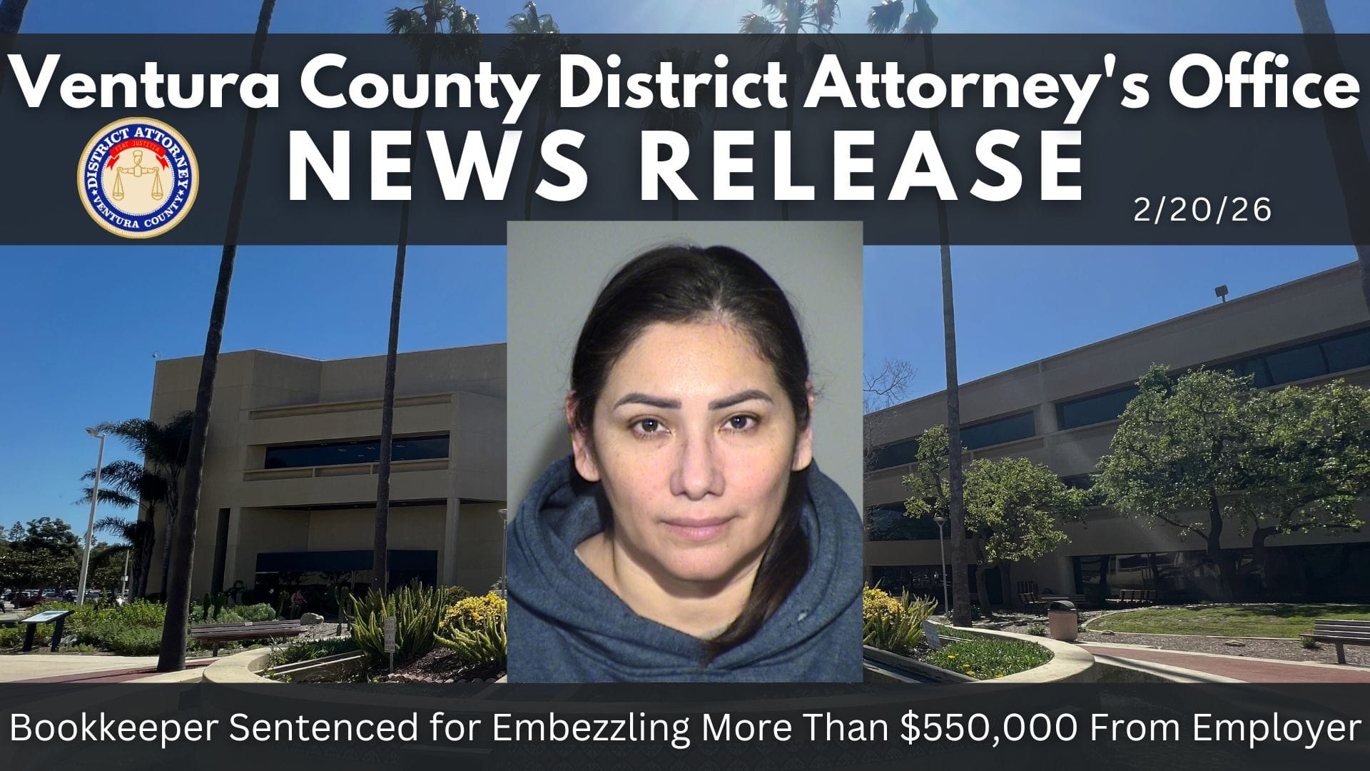 Bookkeeper Sentenced for Embezzling More Than $550,000 From Employer