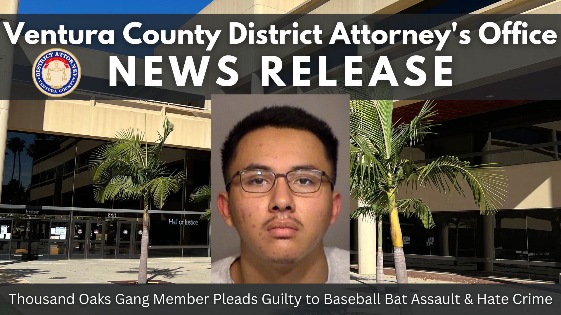 Thousand Oaks Gang Member Pleads Guilty to Baseball Bat Assault & Hate Crime