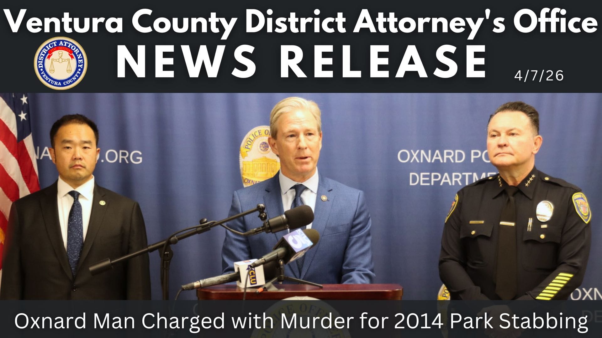 Oxnard Man Charged with Murder for 2014 Park Stabbing
