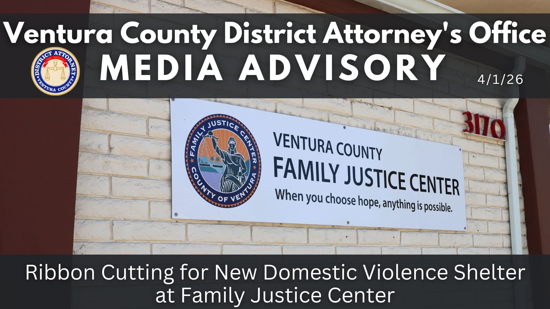 Ribbon Cutting for New Domestic Violence Shelter at Family Justice Center