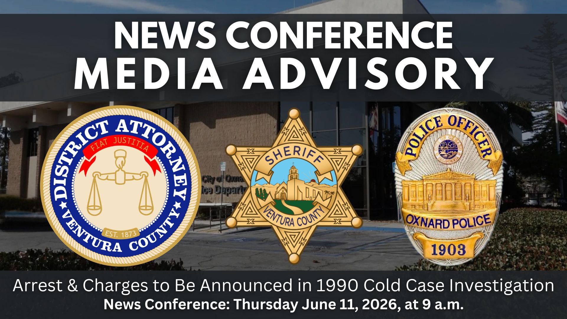 Arrest and Charges to Be Announced in 1990 Cold Case Investigation